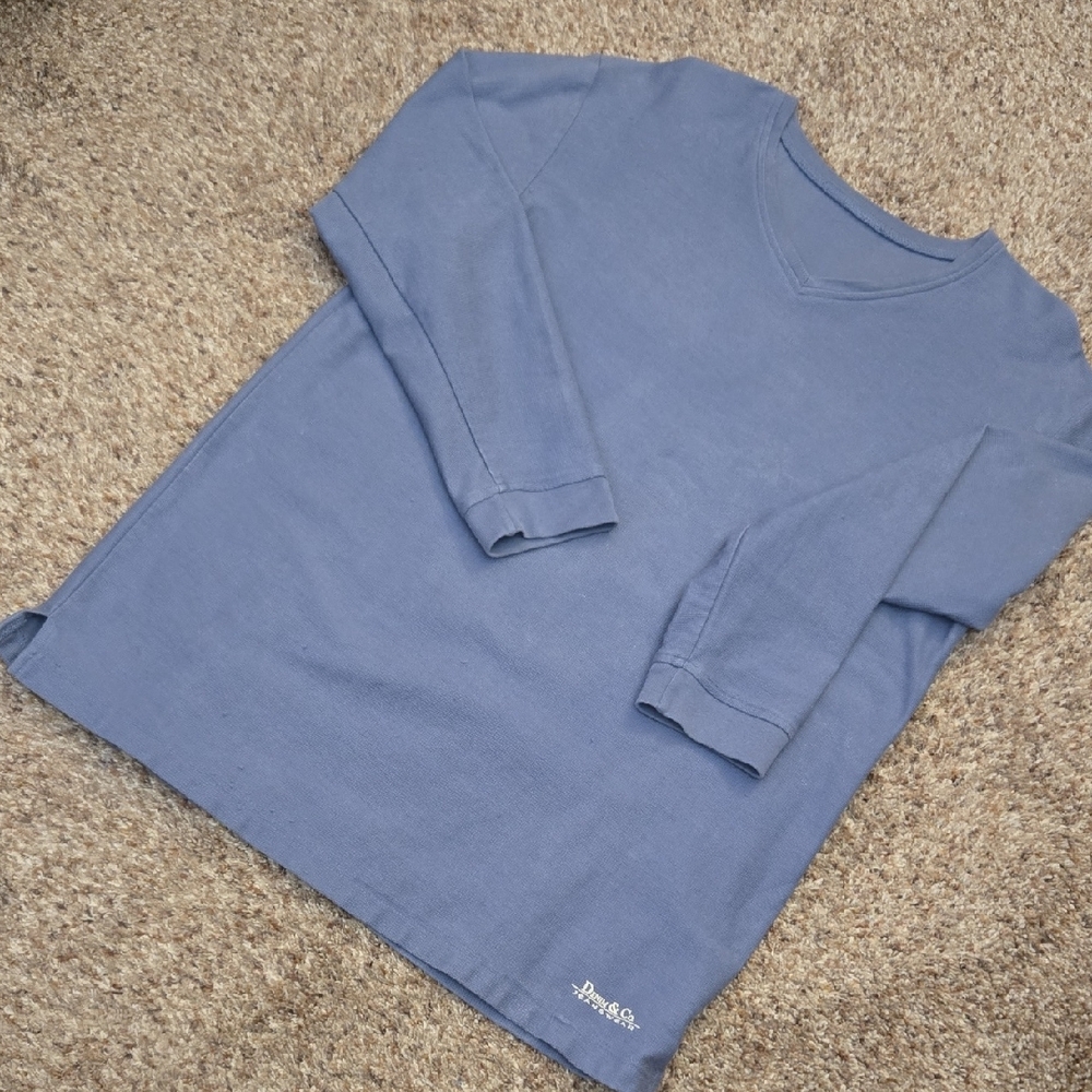 Denim&Co Long Sleeve Tunic in Soft Blue - Picture 2 of 5